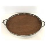 Vintage wooden and dutch Pewter