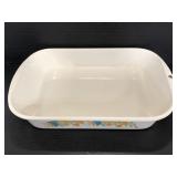 Vintage enamel floral cake pan