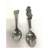 Pair of Donald Duck & Peter Pan Disney spoons