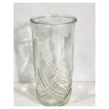 Clear glass vase with molded pattern