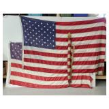 Four vintage American flags