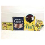 Four assorted advertising tin signs