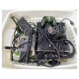 Xbox 360, cords, and games