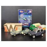 Toy cars and Avon bottle