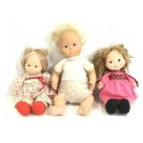 3 Vintage Fisher-Price baby dolls