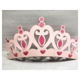 Hanging metal pink sparkly crown wall decor