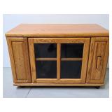 Vintage wood TV console cabinet