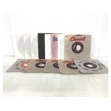 Thirteen Vintage 45rpm vinyl records