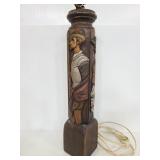 Carved wood lamp base for repair