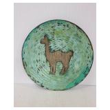 Stamped painted brass camel wall plate