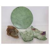 Earthy vintage candle plates