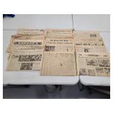 Collection of vintage 1960s newspapers