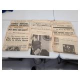 Vintage President JFK Assassination news papers