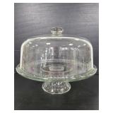 Glass cake stand with dome lid