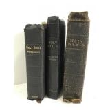 Trio of vintage Bibles, all different versions