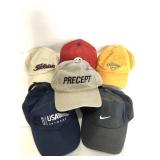 Six assorted sports caps/ baseball hats