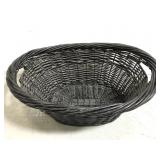 Black painted wicker laundry basket