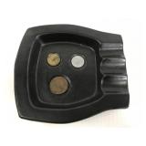 Vintage cigar ashtray w/inlaid foreign coins