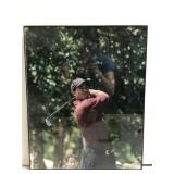 Framed Tiger Woods golfing portrait