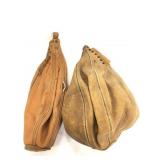 Two vintage leather speed punching bags