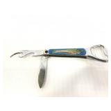 Fish design bottle opener pocket knife