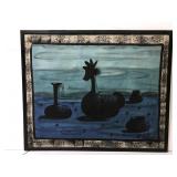 Large signed Manuel fabric art