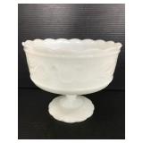 E.O. Brody white glass pedestal bowl