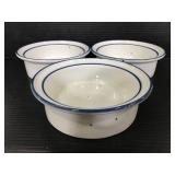 Three vintage Dansk speckled ceramic bowls