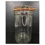 Hermetique vintage glass swing top jar