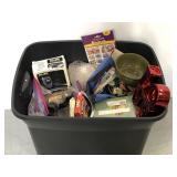 Tote of assorted household goodies