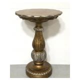 Vintage gold toned pedestal small side table
