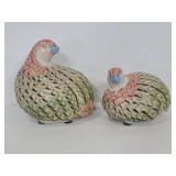 Pair of ceramic decorative quails