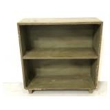 Green painted wooden 2shelf book case