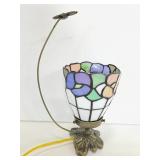 Slag glass lamp with deagonfly accent