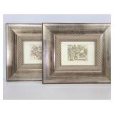 Pair of framed leaf prints