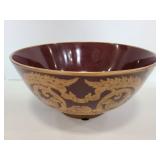 Large burgundy porcelain bowl