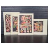 Set of 4 Tarjeta tribal post cards