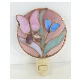 Slag glass floral night light