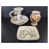 Three assorted decorative ceramic pieces