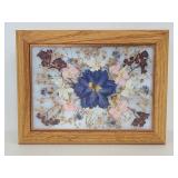 Wood pressed flower musical jewelry box