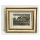 Vintage and colored engraving, picture of a city