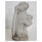 Cement bunny statue