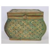 Wood woven decorative storage chest