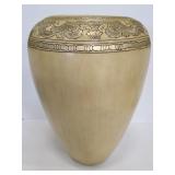 Large ceramic vase with gold painted detail