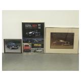 Lot of 3 framed color car pictures