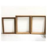Three wooden decorative project frames