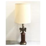 Ceramic and eagle table lamp with shade