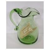 Colonial national hand blown glass pitcher
