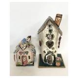 Blue Sky Design pottery made tealight houses