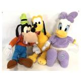 Trio of Disney Mickey and Friends plushies
